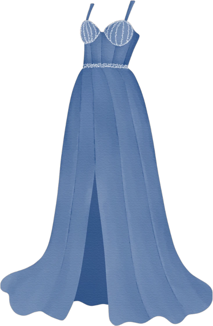 Robe longue bleue